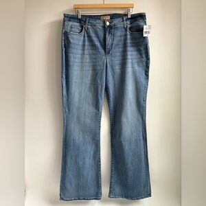 KUT FROM THE KLOTH Ana High Rise Fab Ab Flare Baby Jean Harmonious W/Me Size 18